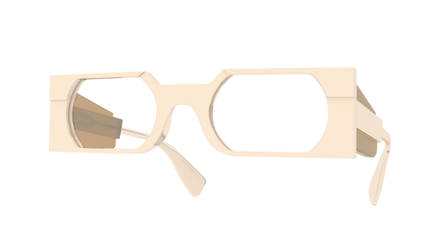 GAMINE NYC EYEWEAR HACKNEY SYLISH RECTANGLE GLASSES WHITE CREAM  ACETATE