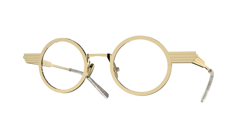 GAMINE EYEWEAR NYC UNIQUE ROUND TITANIUM WITH GOLD PLATED 18K 